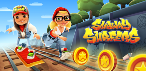 Play Subway Surfers: Run along the subway tracks for as long as you can